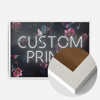 Custom White Neon Sign Floral Background Print