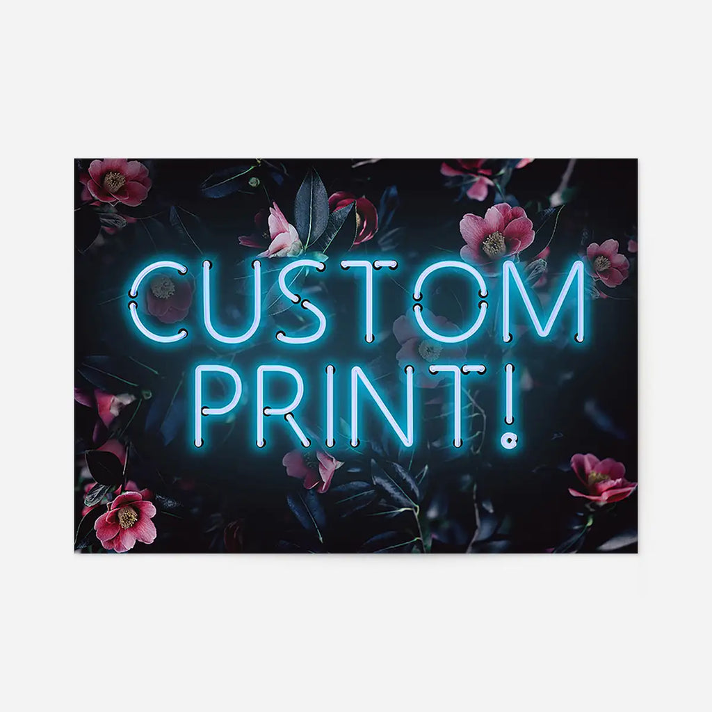 Custom Neon Sign Floral Background Print