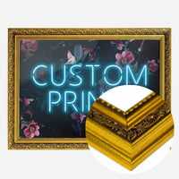 Custom Blue Neon Sign Floral Background Print