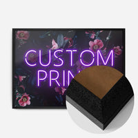 Custom Purple Neon Sign Floral Background Print