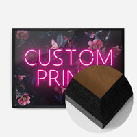 Custom Pink Neon Sign Floral Background Print