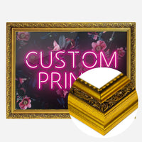Custom Pink Neon Sign Floral Background Print