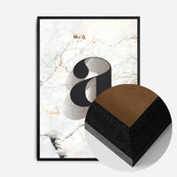Single Serif Letter Print Black + Marble