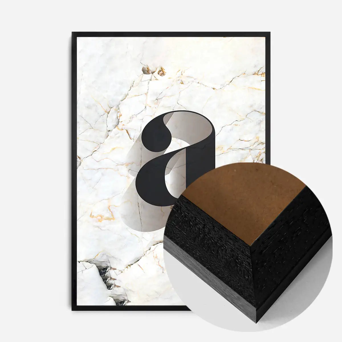 Single Serif Letter Print Black + Marble