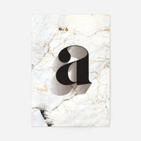 Single Serif Letter Print Black + Marble