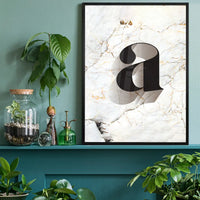 Single Serif Letter Print Black + Marble