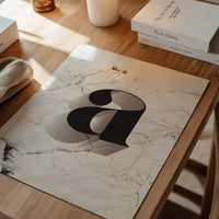 Single Serif Letter Print Black + Marble