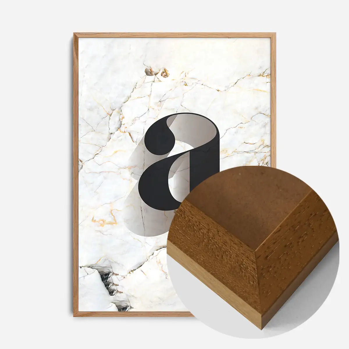 Single Serif Letter Print Black + Marble