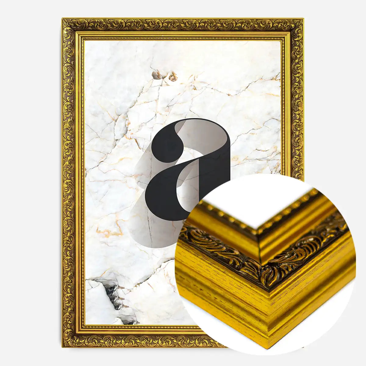Single Serif Letter Print Black + Marble