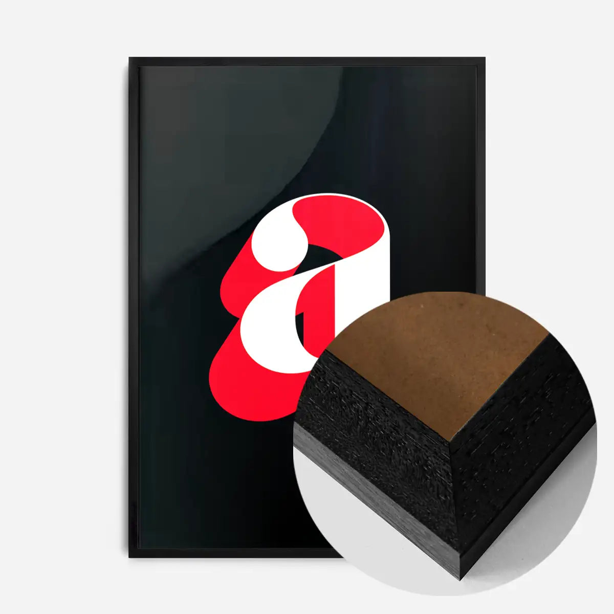 Single Serif Letter Print Black + Red