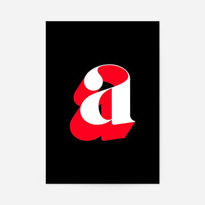 Single Serif Letter Print Black + Red