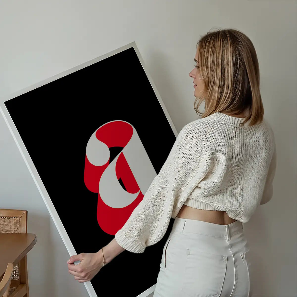 Single Serif Letter Print Black + Red