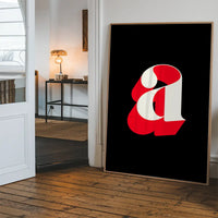 Single Serif Letter Print Black + Red
