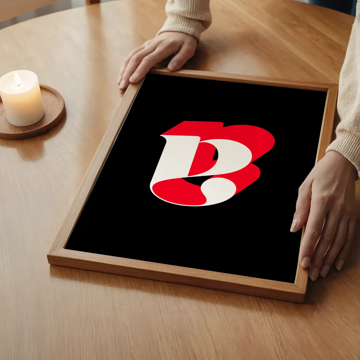 Single Serif Letter Print Black + Red