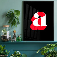 Single Serif Letter Print Black + Red
