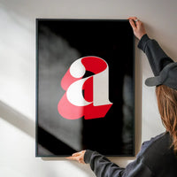 Single Serif Letter Print Black + Red