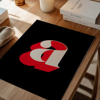 Single Serif Letter Print Black + Red