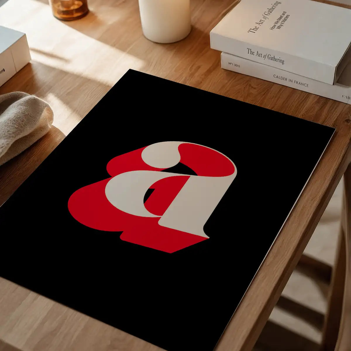 Single Serif Letter Print Black + Red
