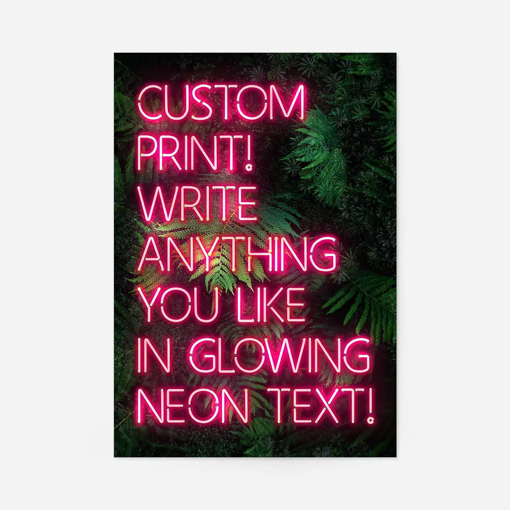 Custom Neon Sign Leaves Background