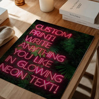 Custom Pink Neon Sign Leaves Background