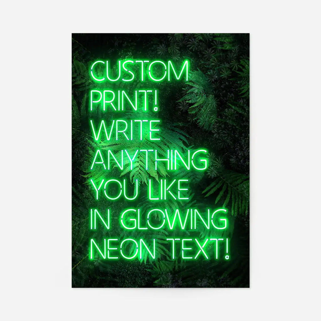 Custom Neon Sign Leaves Background