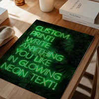 Custom Green Neon Sign Leaves Background