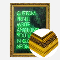 Custom Green Neon Sign Leaves Background
