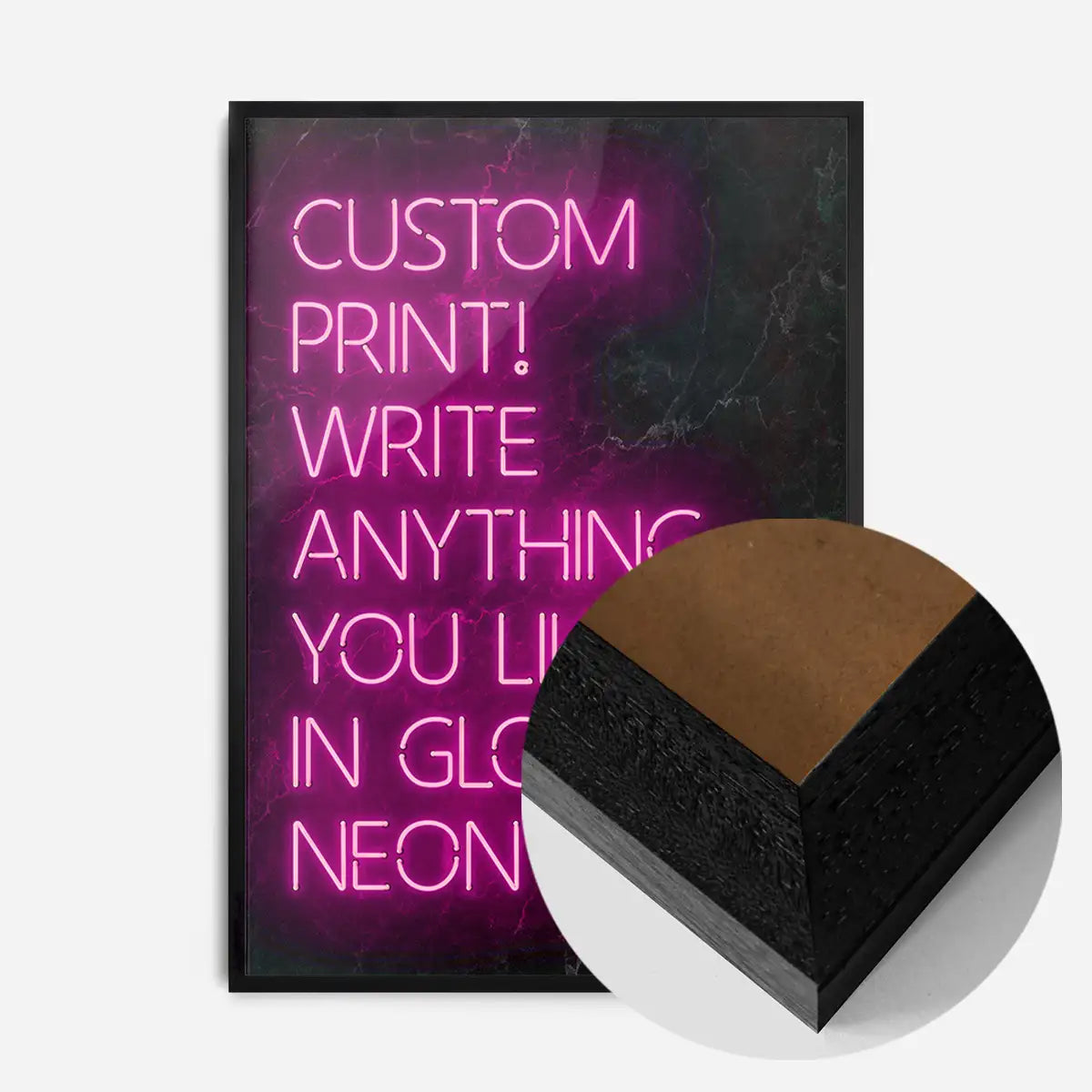 Custom Quote Neon Sign Print Pink