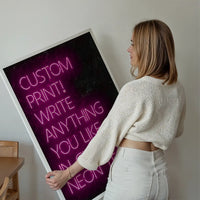 Custom Quote Neon Sign Print Pink