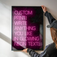 Custom Quote Neon Sign Print Pink