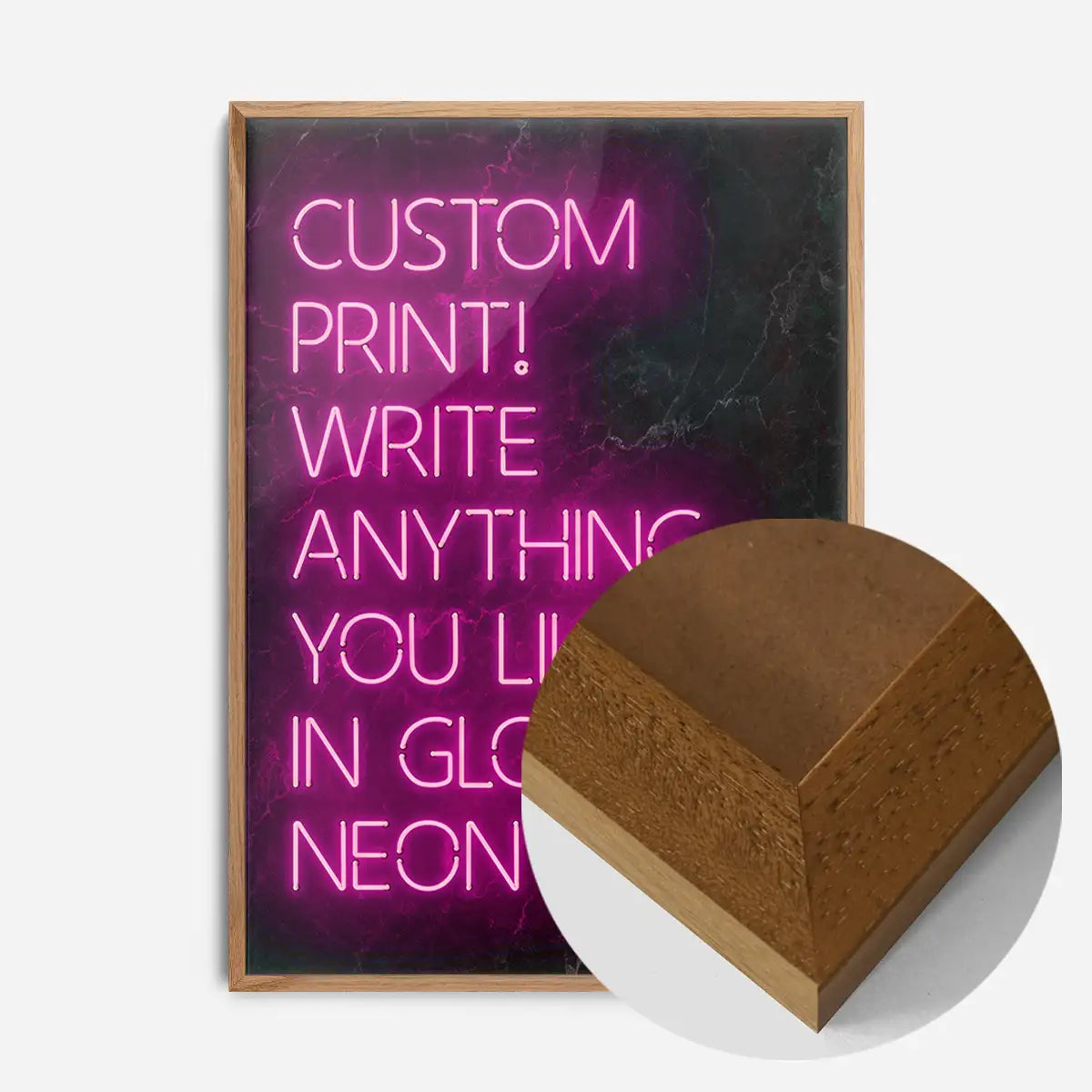 Custom Quote Neon Sign Print Pink