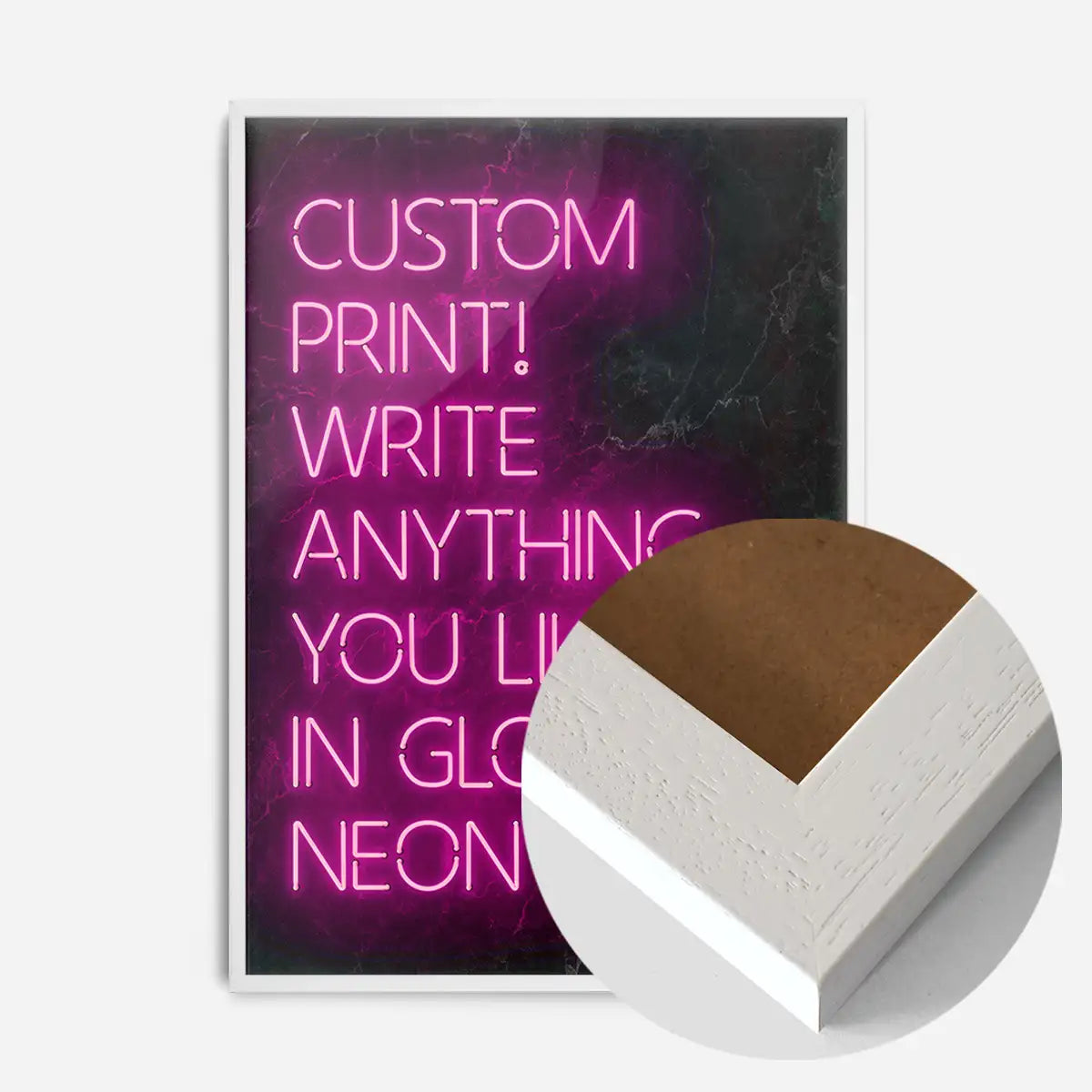 Custom Quote Neon Sign Print Pink