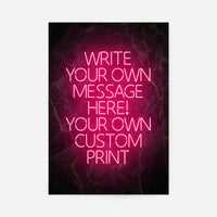 Red Neon Centered Black and Gold Print