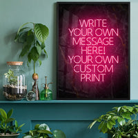 Red Neon Centered Black and Gold Print