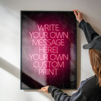 Red Neon Centered Black and Gold Print