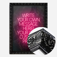 Red Neon Centered Black and Gold Print