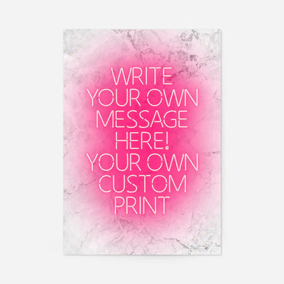 Pink Neon Centered White Print
