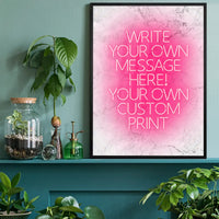 Pink Neon Centered White Print