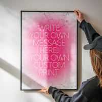 Pink Neon Centered White Print