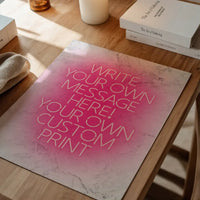 Pink Neon Centered White Print