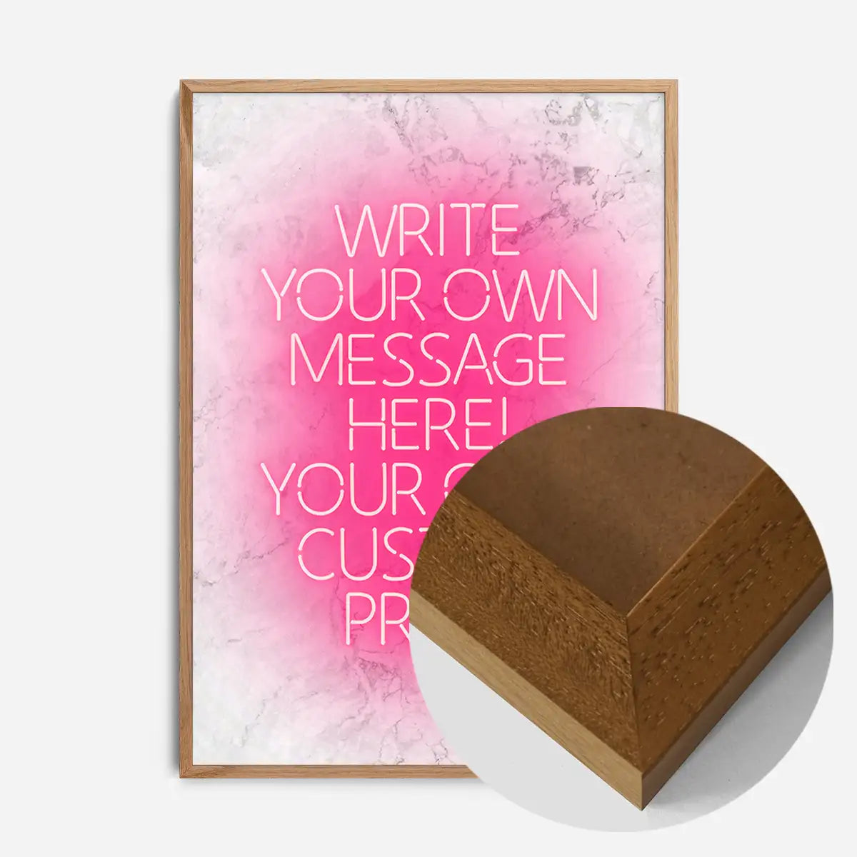 Pink Neon Centered White Print