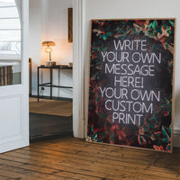 White Neon Centered Leaves Print