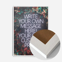 White Neon Centered Leaves Print