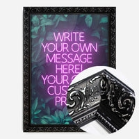 Pink Neon Centered Leaves Print
