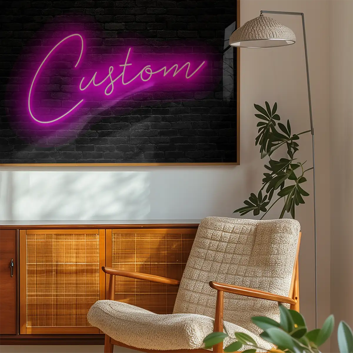 Retro Script Neon Print