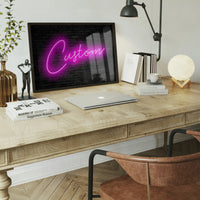 Retro Script Neon Print