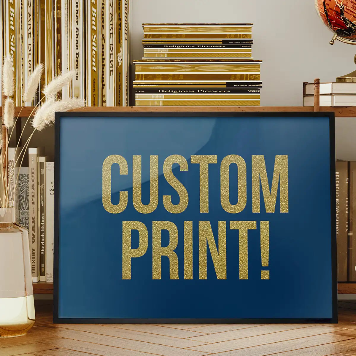 Gold Glitter Personalised Text Print