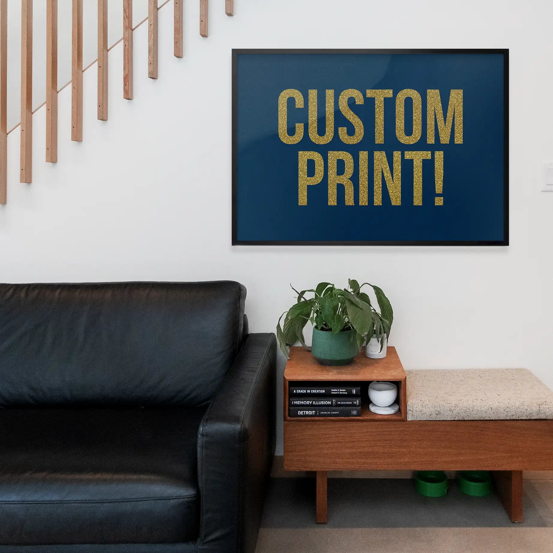 Gold Glitter Personalised Text Print