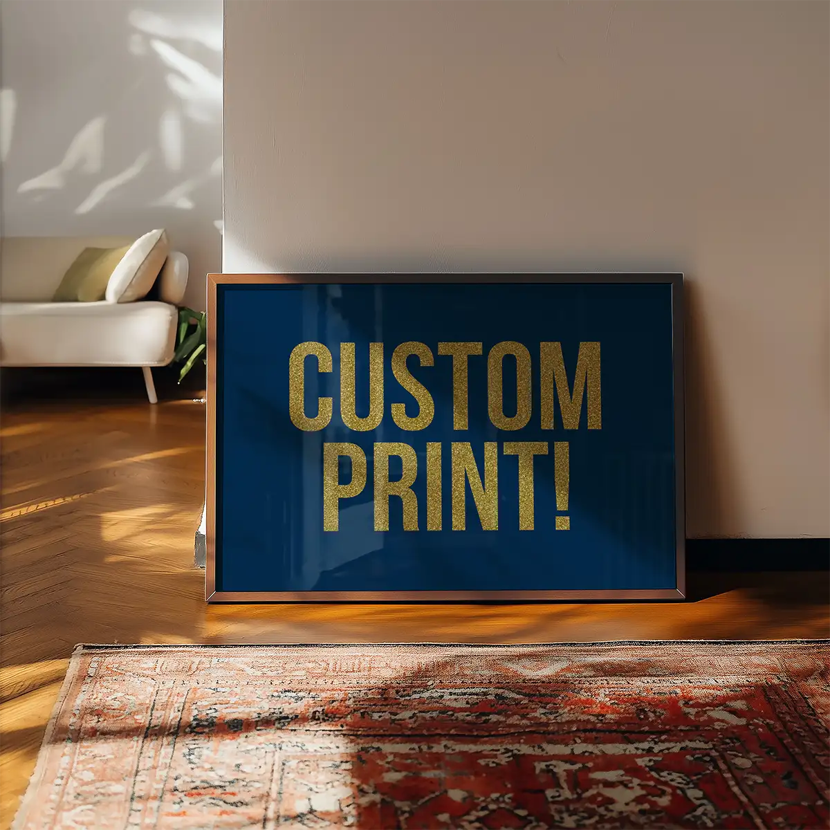 Gold Glitter Personalised Text Print