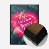 Custom Neon Love Heart Palm Trees